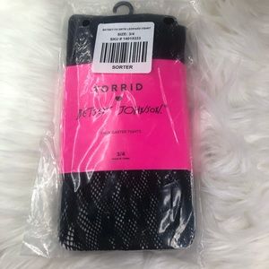Torrid 3X/4X Betsey Johnson Faux Garter Tights NWT